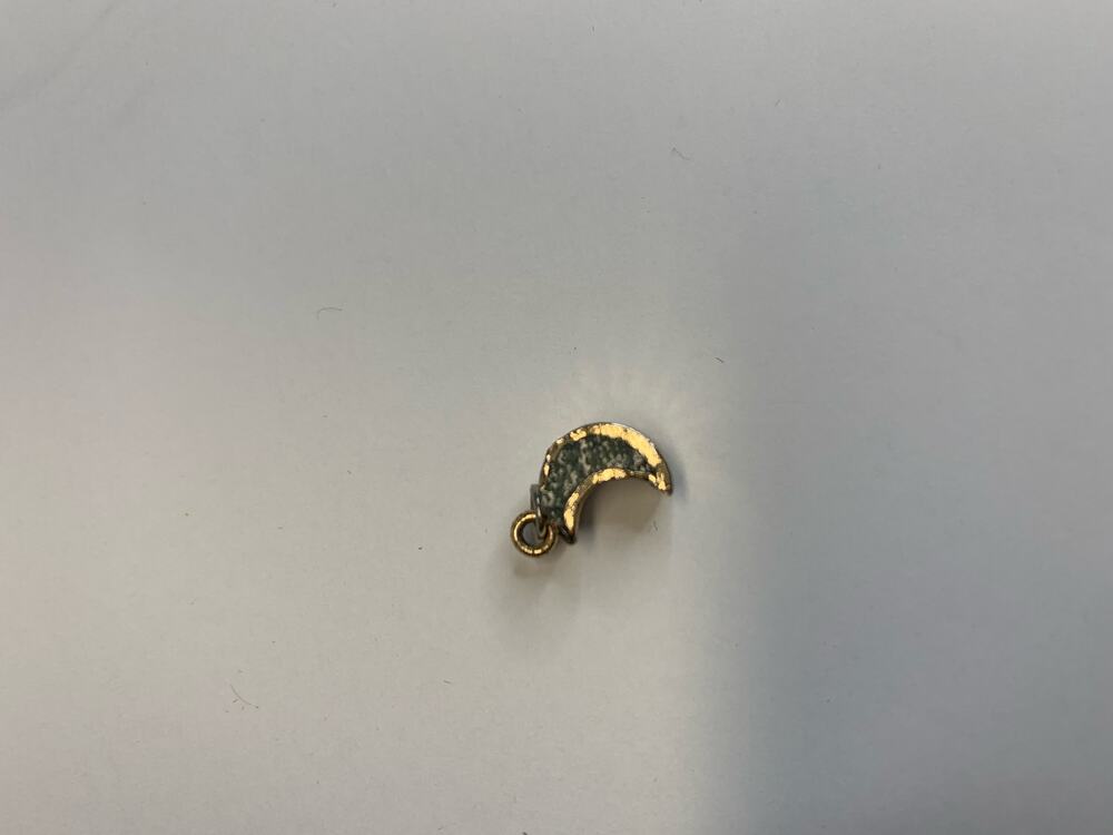 Crescent Moon Small Gold Gray Pendant .5"